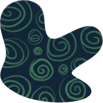 Scribbled Blue and Green Swirl Patterned Paper Cut-out